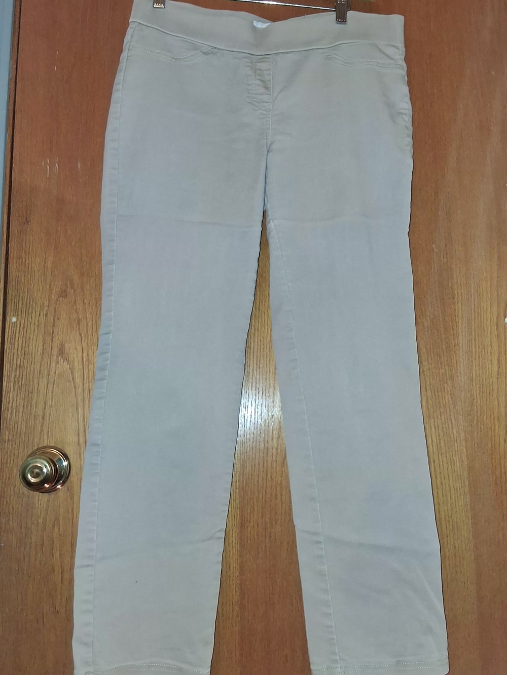Liz Claiborne Khaki Pull On Straight-Leg Pants